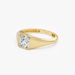 Bague de fiançailles classique unisexe en or blanc 1 carat, diamant synthétique de laboratoire taille Asscher, plaqué platine 14k, IGI - Product Image 5