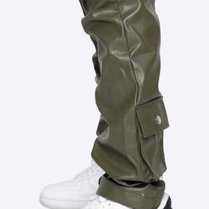 Pantalones de Cuero Personalizados de Primera Calidad 2025 para Hombre, Cómodos, Holgados, Elásticos, Transpirables, Ligeros, Casuales, con Bolsillos - Product Image 3