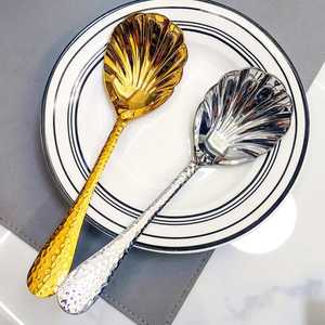 Elegant Design Gold Plated Metal Handle Salad Server Eco-Friendly Stainless Steel Salad Server Dishwasher Safe <b>Serving</b> <b>Spoon</b> - Product Image 4