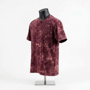 T-shirt délavé pour homme, coupe oversize à épaules tombantes, style streetwear décontracté, en coton, effet vintage, vêtement de mode - Product Image 3