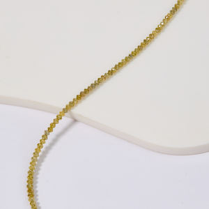 Collar de Diamantes Naturales Amarillos Oscuros de 50 Quilates, Corte Redondo, Auténtico, con Gemas de Ámbar Radiante Extraídas de la Tierra - Product Image 1