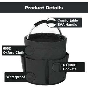 Cesto portaoggetti pieghevole da 17 litri, organizer portatile multiuso per la pulizia con maniglia, per organizzare i prodotti per la pulizia - Product Image 5