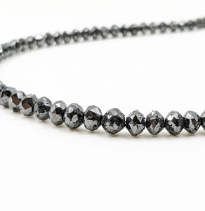 Perles Rondelles Facettées en Diamant Noir Naturel Premium 6mm, Fil de Pierres Précieuses Certifiées de 15 Pouces pour la Fabrication de Bijoux en Gros - Product Image 2