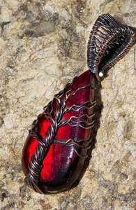 Red Resin Tree Pendant Necklace - Product Image 3