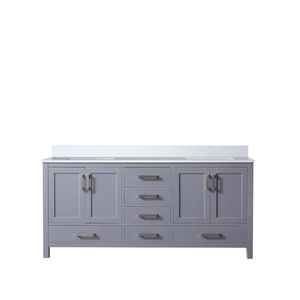 Grigio scuro 72 pollici. L X 22 Pollici Mobile Bagno Doppio con Top in Quarzo Bianco - Product Image 1