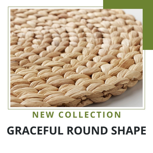 Boho Style Natural Water Hyacinth <b>Round</b> Eco-Friendly Handmade Placemat <b>Table</b> <b>Mat</b> - Product Image 5