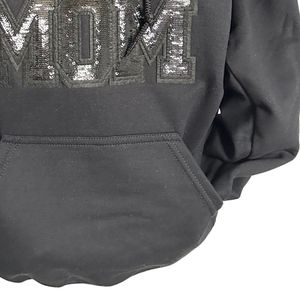 Sweat à capuche MOM en coton mélangé doux avec sequins, pull à manches longues, décontracté et tendance pour le quotidien - Product Image 4