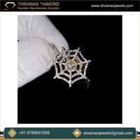 Pendentif Araignée Suspendue en Or Massif 14K, Sertie de Diamants Naturels VS, Design Unique et Tendance, Breloques en Diamants Naturels, Colliers de Joaillerie Fine, Cadeau