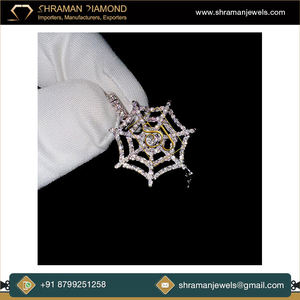 14K <b>Solid</b> <b>Gold</b> Iced Custom Web Hanging Spider <b>Pendant</b> Trendy Unique Design VS Natural Diamond Charms Fine Jewelry Necklaces Gift - Product Image 3