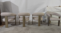 Ensemble de table à manger octogonale de luxe moderne et minimaliste en teck massif, fait main, durable, avec plateau en verre trempé et 10 chaises, style Ferme et Parc