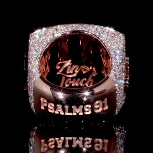 Anillo de Boda Romántico de Plata 925 con Logotipo Personalizado, Corte Iced VVS, Moissanita que Pasa la Prueba del Diamante, Oro Rosa, Joyería Fina para Mujer - Product Image 4