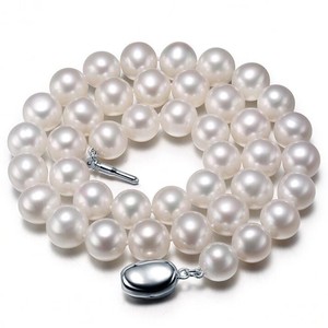 Collier de perles d'eau douce rondes blanches de qualité AAAA 10-11 mm, vente en gros du fabricant, cadeau idéal pour les mères avec boîte cadeau - Product Image 4