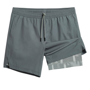 Ergonomic Design High Quality Men's Casual <b>Mid</b> Elastic Waist Gym Shorts Seamless Breathable Quick Dry Knitted Solid Eco-Friendly - Product Image 1
