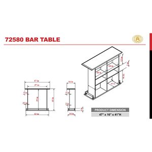 Tavolo da bar bianco lucido a 6 ripiani - Product Image 6