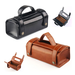 Leather Toiletry <b>Bag</b> Rectangle 21x14x8cm Portable Classic Style for Bathroom Use - Product Image 6