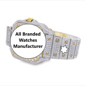 ผ่านเครื่องทดสอบเพชรนาฬิกาผู้ชายทำจากสเตนเลสสตีลหรูหราฮิปฮอปเท่ๆพร้อมกลไกการเคลื่อนที่ของหน้าปัดเข็มชี้ - Product Image 2