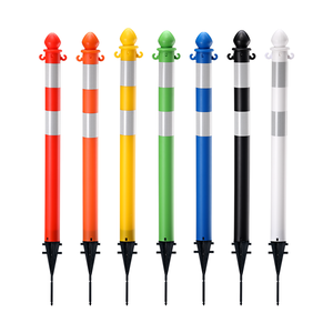 12set/KIT başak tabanı yansıtıcı POST-B trafik bariyerleri ile açık plastik Stanchions - Product Image 1