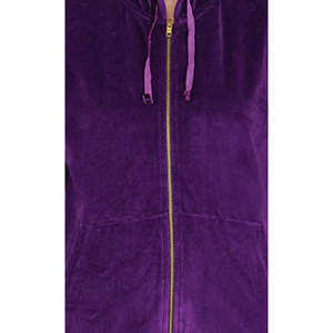 Women Purple <b>Velour</b> Tracksuit Hooded Full Zip <b>Sweatshirt</b> With Side Pockets Casual Autumn Wear - Product Image 6
