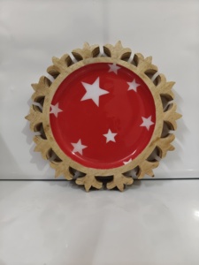 Platos de madera, platos de resina, platos con pegatinas, platos de madera para servir comida - Product Image 2