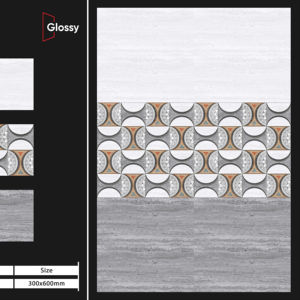 Carreaux muraux en céramique de luxe à surface brillante 300x600 mm, matériau mural design pour salles de bain, cuisines et espaces de vie - Product Image 1