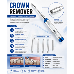 Pistola de Extracción de Coronas Ortodónticas Al Mida Healthcare, Instrumento Dental de Acero Inoxidable, Herramienta Manual para Remover Coronas, Certificación CE - Product Image 6