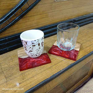 Posavasos de madera y resina de la mejor calidad, alfombrillas y almohadillas de primera calidad, posavasos personalizados de estilo moderno, posavasos de madera de resina para regalo de inauguración de la casa - Product Image 6