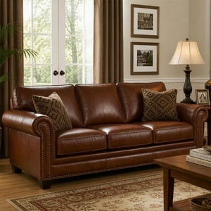 Luxury Real Leather 3 Seater <b>Sofa</b> Classic Chesterfield Style Comfortable Living Room Couch for Villa Hotel Apartment Use - Product Image 1