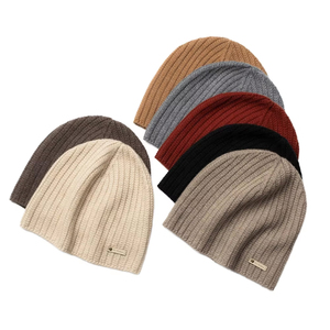 Unisex <b>Beanie</b> Cap Solid Color Knit Winter Hat for Adults 56-58CM <b>Wool</b> Material Casual Style Warm Hat - Product Image 5