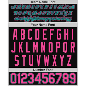 Maillot de baseball court personnalisé pour femmes, jeunes et enfants – Noir, Teal et Rose – T-shirt d'équipe avec nom, numéro et logo imprimés – Uniforme de softball - Product Image 3