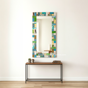 Miroir artisanal en bois de bateau recyclé, couleur naturelle, pour décoration murale et intérieure, salon ou chambre, vente en gros - Product Image 5