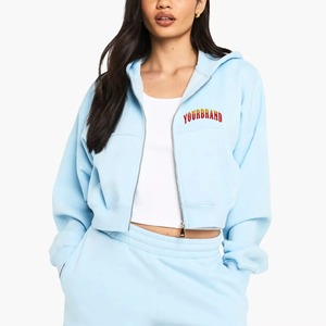 Sudaderas con capucha para mujer, diseño personalizado, al por mayor, lisas, con media cremallera, estilo moderno, 100% algodón, ropa urbana, ecológicas - Product Image 5
