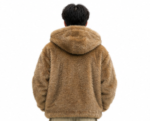 Sudadera con capucha Sherpa extragrande para hombre, estilo urbano personalizado, chaqueta de forro polar de felpa con cremallera completa, ropa de invierno suave y cálida, proveedor mayorista EE. UU. - Product Image 3