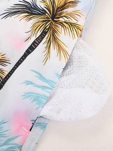 Shorts de bain pour hommes à imprimé palmier tropical, imperméables, avec cordon de serrage, pour la plage, séchage rapide, taille élastique - Product Image 4
