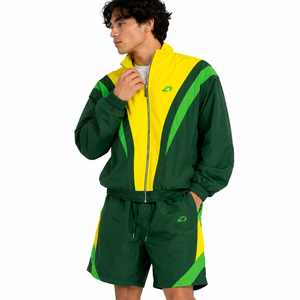 High Quality Custom Tracksuit Nylon Sweatsuit <b>Zip</b> <b>up</b> Windbreaker Suit Zipper <b>Jacket</b> Hooded Set 100% Nylon Short Set Hoodies Bulk - Product Image 3