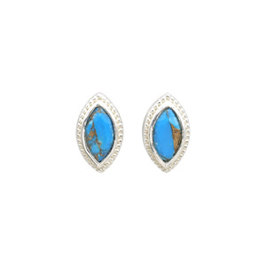 Top Quality Natural 2.5x5mm Marquise Cut Copper <b>Turquoise</b> Gemstone <b>Stud</b> <b>Earrings</b> in 925 Sterling Silver Wholesale Jewellery - Product Image 1
