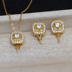 S925 Silver Female Headpiece Pendant Square Earnail with Pearl DIY Accessory Set 4943 <b>Jewelry</b> <b>Findings</b> & <b>Components</b> - Product Image 1