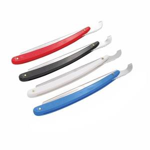 Morje Surgical <b>Straight</b> <b>Razor</b> with Red/Black/White/Blue Handle Single Blade Stainless Steel for Men's Face Shaving - Product Image 1
