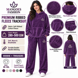 Conjunto Deportivo de Hombre MANGOES FASHION, Pantalones y Sudadera con Capucha de Pana Morada 100% Algodón, Corte Regular, Largo Completo, Color Sólido, Verano, Tejido Grueso - Product Image 6