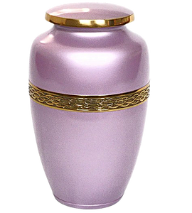 Urne funéraire en laiton poli gravé rose pour cendres humaines adultes, style américain/européen - Product Image 1