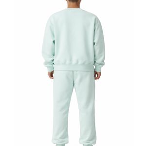 Ensemble de survêtement décontracté pour homme en molleton 100 % coton respirant à séchage rapide, couleur unie, col rond, sweat-shirt et pantalon de jogging - Product Image 3