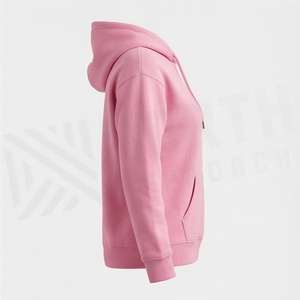 เสื้อฮู้ดดี้ผู้หญิงผ้าฝ้ายแท้แบบเรียบง่ายทรงโอเวอร์ไซส์ สไตล์สตรีทแวร์ หนานุ่ม ไหล่ตก คุณภาพสูง แฟชั่นทันสมัย - Product Image 3