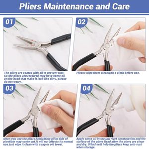 Lot de 10 outils de bijouterie en acier inoxydable avec pinces, pincettes et ouvre-anneaux pour projets de torsion de fil - Product Image 4