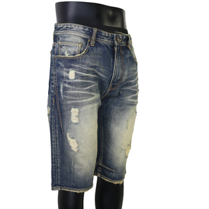 Shorts en jean déchirés et usés de haute qualité pour hommes, bleus, vente en gros - Product Image 5