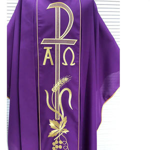 Casulla y Estola Sacerdotal Católica Morada con Bordado Dorado 2026, Hecha a Medida, de Alta Calidad, Nuevo Diseño, Casulla Bordada - Product Image 6