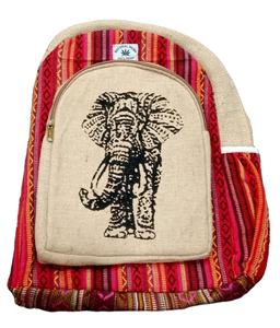 Mochila ecológica de cáñamo natural, bordado de diseñador indio, tela de algodón hecha a mano, bolsos étnicos de moda para niñas y niños - Product Image 1