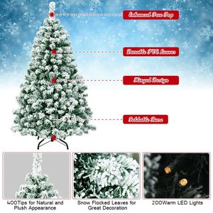 Albero di Natale Artificiale Premium Innevato da 1,37 Metri Pre-Illuminato con Funzione a Cerniera - Product Image 3