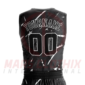 Best Quality Breathable Sublimation Printed 100% Polyester Quick Dry Basketball Uniform Front Logo Custom Color Design Unisex - Product Image 4