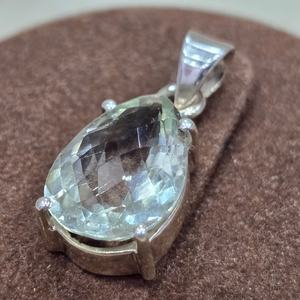 Joyería fina de plata 925, excelente calidad, corte esmeralda, amatista verde, colgante de piedras preciosas, ajuste de bisel, último diseño de moda - Product Image 4