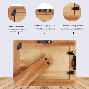 CRAFTS HUB กรอบรูปไม้ทำมือรักษ์โลก ดีไซน์คลาสสิคทรงสี่เหลี่ยมผืนผ้า แนวตั้ง ตั้งโต๊ะได้ - Product Image 5