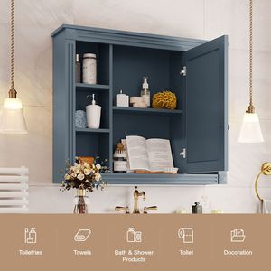 Modern 35 X 28 <b>Wall</b> Mounted Bathroom <b>Storage</b> Cabinet Medicine Cabinet with Mirror for Bathroom Shelves - Product Image 4